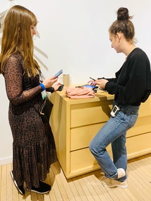 Paying for a shirt in Reformation store in New York