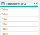 Salesperson table | Microsoft D365 | Power BI
