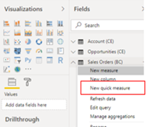 Create quick measures | Microsoft D365 | Power BI
